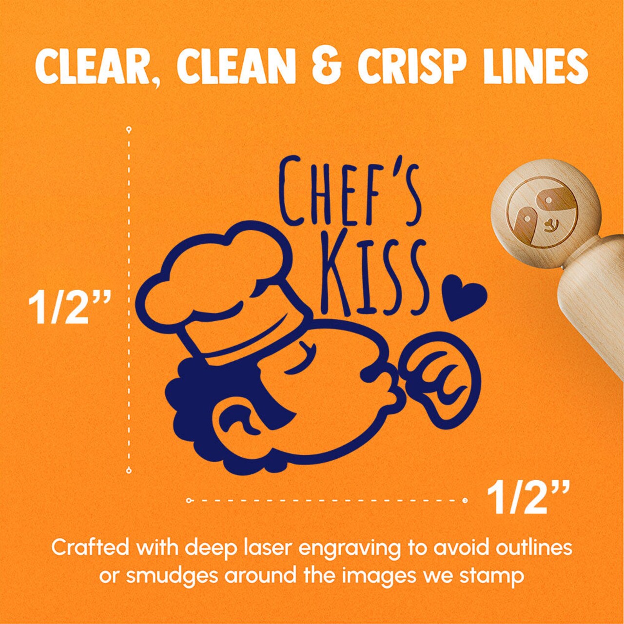 Chef's Kiss Compliment Cook Perfect Rubber Stamp for Stamping Crafting Planners